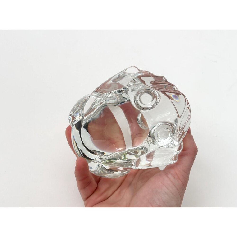 Vintage Clear Glass Handmade Frog Shaped Paperweight or Decorative Figure - Picture 3 of 11